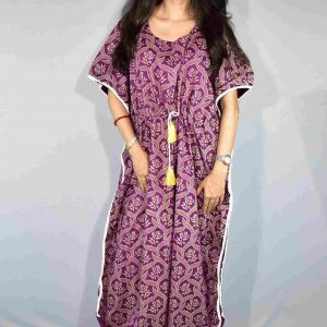BDROX Jamdani Kalka Printed Purple nighty_Amazon#BFGNMF00000000201