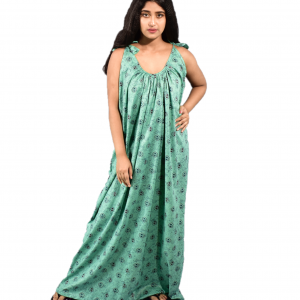 BDROX Cotton Green Maxi Nighty