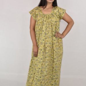 Green Cotton Maxi Nighty