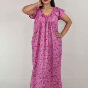 Pink Cotton Maxi Nighty