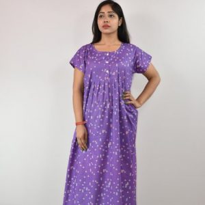 Purple Cotton Maxi Nighty