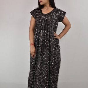 Dark Brown Cotton Maxi Nighty