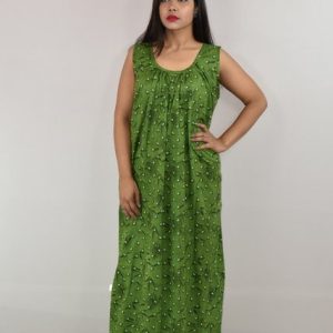 Green Cotton Maxi Nighty