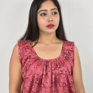 Red Cotton Maxi Nighty