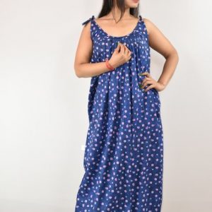 DARK BLUE Cotton Maxi Nighty