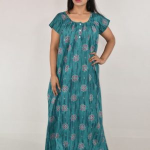 SEA GREEN Maxi Nighty 60 inch With Button