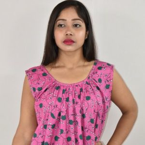 Pink Maxi Nighty Sleeveless