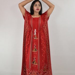 Gujri Red Kaftan #BFGNRF00000001227 same nighty