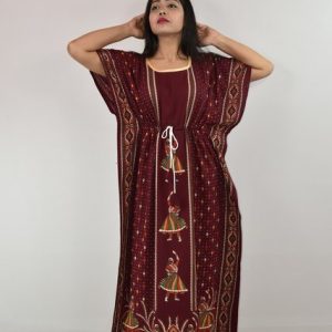 Gujri Maroon Kaftan #BFGNMF00000001228 same nighty