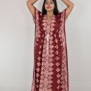 cotton Maroon Kaftan