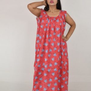 Cotton Red Maxi Nighty