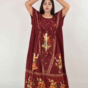 Gujri Dandia Maroon Kaftan