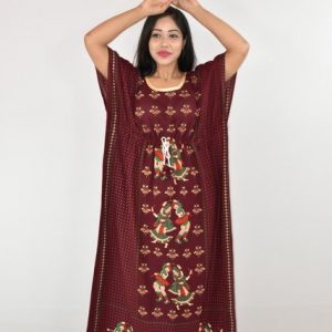 Gujri Dancing DandiaMaroon Kaftan