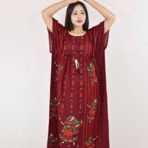 Gujri Dandia Maroon Kaftan