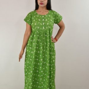 Green Maxi Nighty with Button