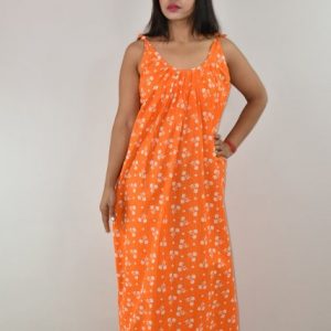 Yellow Maxi Nighty With Ribbon