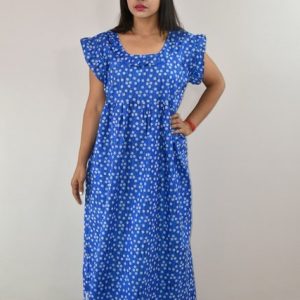 Blue Maxi Nighty With Kuchi