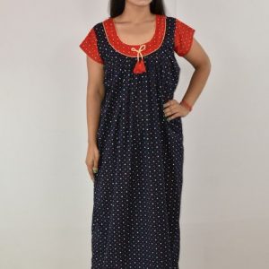 Blue Gujri Boby Print Maxi Nighty