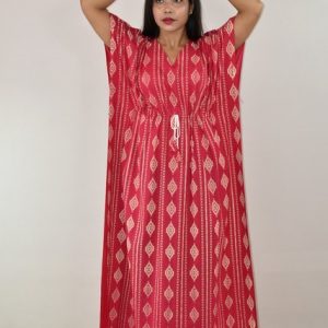 Pink Cotton Kafta Nighty