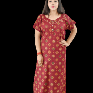 Maroon Gujri Maxi Nighty