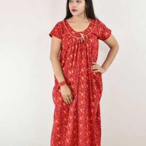 Red Gujri Maxi Nighty