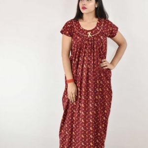 Maroon Gujri Maxi Nighty