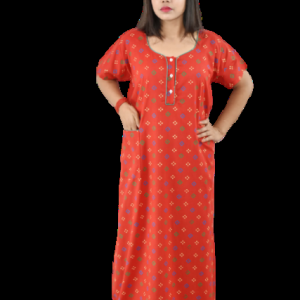 Red Gujri Maxi Nighty