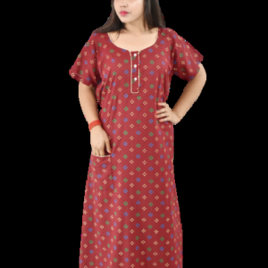 Maroon Gujri Maxi Nighty
