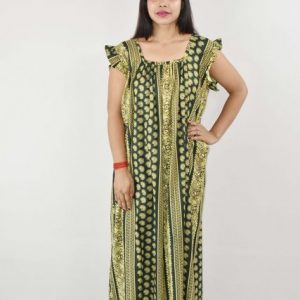 BDROX Cotton Green Maxi Nighty