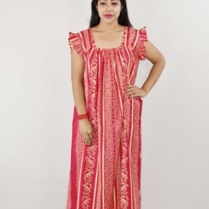BDROX Cotton Pink Maxi Nighty