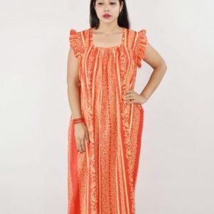 BDROX Cotton Red Maxi Nighty