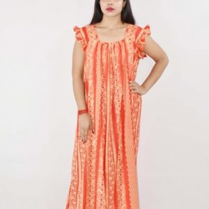 BDROX Cotton Red Maxi Nighty