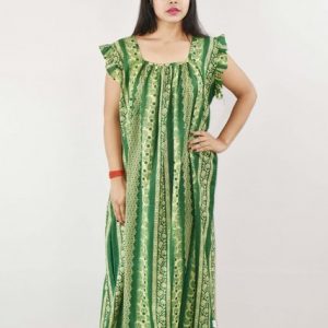 BDROX Cotton Green Maxi Nighty