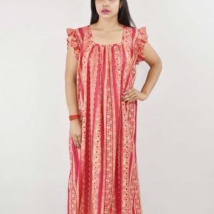 BDROX Cotton Maroon Maxi Nighty