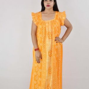 BDROX Cotton Yellow Maxi Nighty