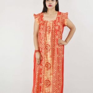 BDROX Cotton Red Maxi Nighty