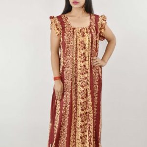 BDROX Cotton Maroon Maxi Nighty