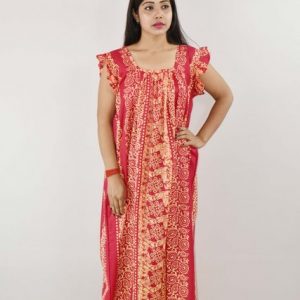 BDROX Cotton Pink Maxi Nighty