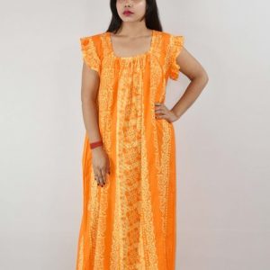 BDROX Cotton Yellow Maxi Nighty