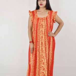 BDROX Cotton Red Maxi Nighty