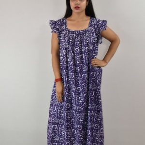 BDROX Cotton Purple Maxi Nighty