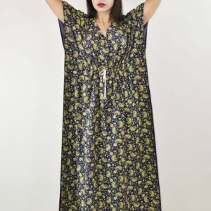 Blue Cotton Kaftan Nighty