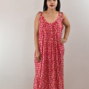 Pink Ribbon Cotton Maxi Nighty