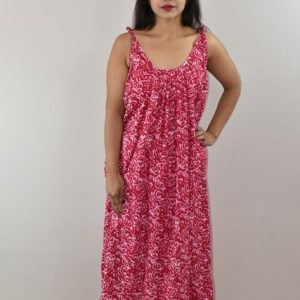 Pink Ribbon Cotton Maxi Nighty