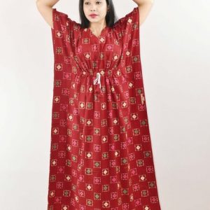 Red Cotton Kaftan Nighty