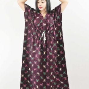 Purple Cotton Kaftan Nighty