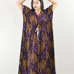 Purple Cotton Kaftan Nighty