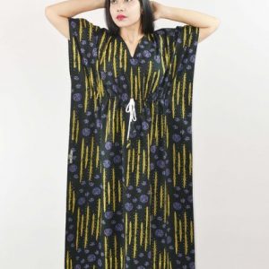 Green Cotton Kaftan Nighty