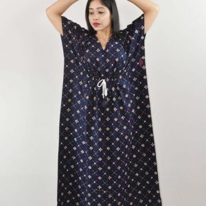 Blue Cotton Kaftan Nighty
