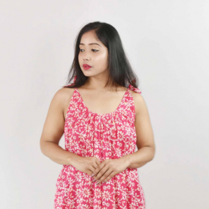 Pink Ribbon Cotton Maxi Nighty